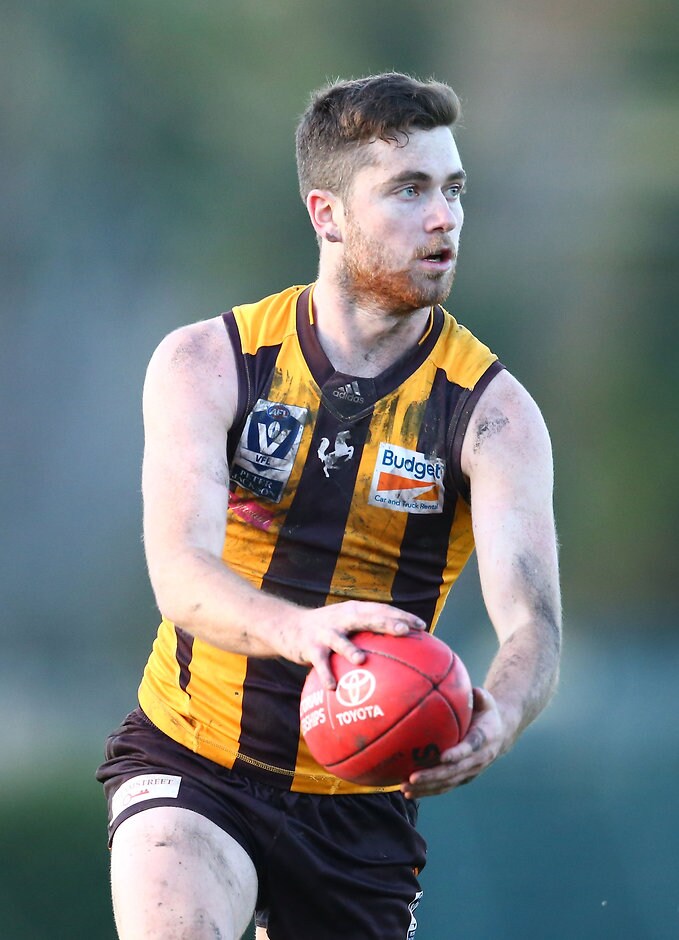 VFL 2016 Rd 14 - Box Hill Hawks v Williamstown MELBOURNE, AUSTRALIA - JULY 9: Teia Miles of Box Hill runs with the ball during the round fourteen VFL match between Box Hill Hawks and Williamstown at Box Hill City Oval on July 9, 2016 in Melbourne, Australia. (Photo by Scott Barbour/AFL Media)